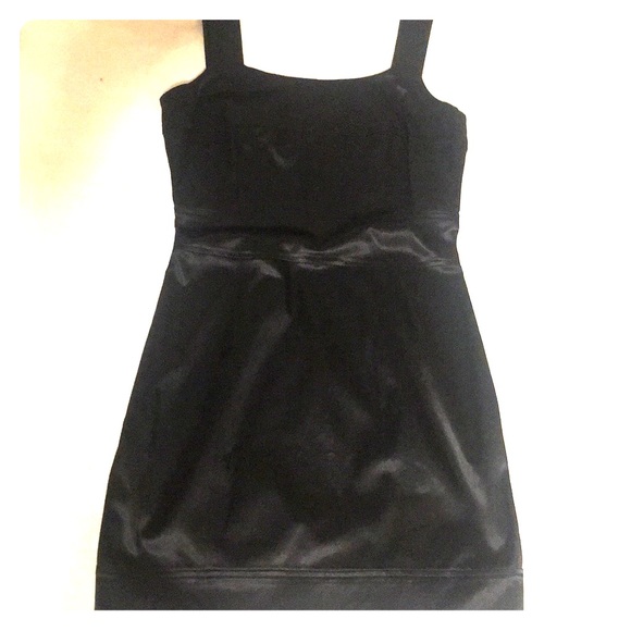 black tight satin dress